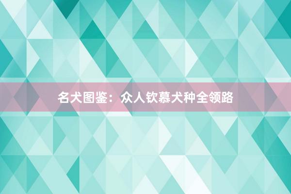 名犬图鉴:众人钦慕犬种全领路
